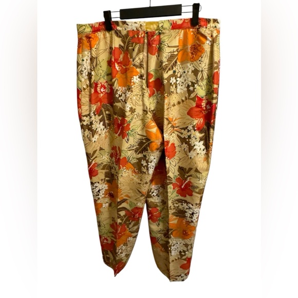 VINTAGE SILK women’s pant suit size 16 Adrianna Papéll colorful - Picture 7 of 13